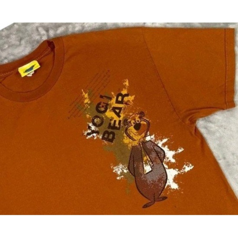 Hanna-Barbera Yogi Bear T-Shirt Men XL Orange Graphic Retro Cartoon Tee